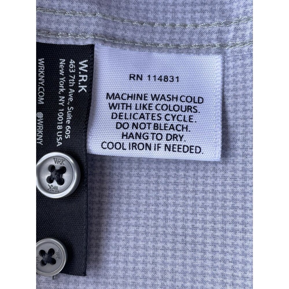 WRK Men’s Button Up Shirt 4-Way Stretch Work Rest Karma Long Sleeve Size 18 - Picture 4 of 15